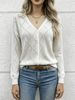 Gentle And Feminine Openwork Knit Cardigan For Women, Round Neck_ecoleips.com