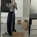 New Style Personality Trend Drawstring On Both Sides Leisure Elastic Waist Multi Color Trousers_ecoleips.com