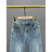 European Jeans For Women New Summer Cotton Elastic High Waist Loose Slim Heavy Hot Diamond Wide Leg Pants Trousers_ecoleips.com