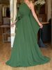 Sexy Slant Shoulder Long Sleeve Chiffon Dress Elegant Flower Dimensional Waist Long Dress Women Fashion Hight Waist Gowns Dress_ecoleips.com