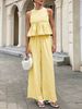Women's Clothing Women's Plaid Suit Set Ruffled Skirt Round Neck Sleeveless Fashionable And Elegant Two Piece Set Style_ecoleips.com