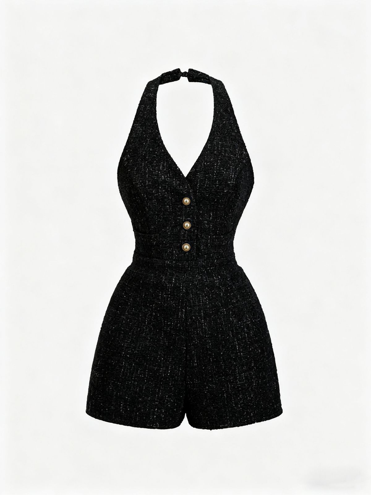 Women's Sleeveless V-Neck Jumpsuit – Stylish & Flattering Wrap Design With Ruching Detail – Lightweight Polyester For Summer_ecoleips.com