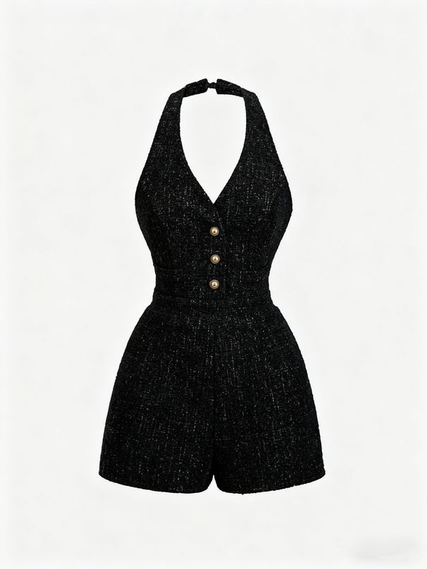 Women's Sleeveless V-Neck Jumpsuit – Stylish & Flattering Wrap Design With Ruching Detail – Lightweight Polyester For Summer_ecoleips.com