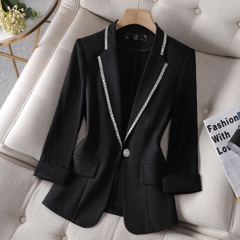Women's Clothing White small suit jacket for women 2023 new spring and autumn Korean style casual high-end fashion suit ladies tops_ecoleips.com