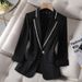 Women's Clothing White small suit jacket for women 2023 new spring and autumn Korean style casual high-end fashion suit ladies tops_ecoleips.com