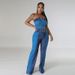 Women's Clothing New Splicing Tube Top Strap Waist Denim Jumpsuit_ecoleips.com