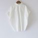 Women's Retro Hong Kong Style Short Sleeve Shirt Loose Batwing Sleeve Collar Top Summer Fashion White All Match_ecoleips.com