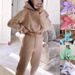 Women's Clothing Stylish Long Sleeve Sporty Lounge Set - 3D Print Jogger Pants & Floral Sleeve Top - Gothic Streetwear (Blue/White/Khaki/Purple/Pink)_ecoleips.com