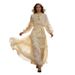 Women's Clothing Women's Long Stand Collar Dress Multi Layer Pearl Ruffle Lace Up Solid Color Resort Style_ecoleips.com