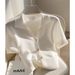 Women's Clothing Knitted Short Sleeved Straight Shoulder Temperament T Shirt_ecoleips.com