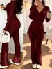 Women's Clothing Slim Fit Pant Set Casual Zipper Top And Pants Comfortable Autumn Winter Outfit_ecoleips.com