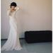 Elegant White Evening Gown for Women Annual Meetings Coming of Age Ceremonies Banquets And Hosting Events Party Wear_ecoleips.com