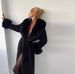 Fashion Temperament Big Fur Collar Black Woolen Coat Women's Autumn And Winter Belt Waist Long Woolen Coat_ecoleips.com