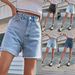 Aria Basics Aria Basics 40-In Stock-30760#Trendy Loose Casual High-Waisted Slimming Women's Denim Shorts_ecoleips.com