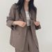 Oversized Blazer Wide-Leg Pants Set Office to Club Stretch Fabric Pocket Detail Trendy Suit 26 Colors Women's Outerwear_ecoleips.com