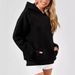 Women's Casual Stripe Hooded Long Sleeve Sweatshirt - Loose Fit Pullover With Pockets, Soft Polyester Blend, Trendy Streetwear For Autumn Winter_ecoleips.com