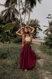 European American Women's Casual 2024 New Style, Bohemian Loose Organic Cotton Long Skirt With Drawstring And Large_ecoleips.com