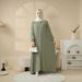 Verve Muslim Women Loose Casual Solid Color Modest Clothing Abaya Dress Kaftan_ecoleips.com