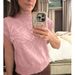 Women's Loose Knit Vest Top - 3D Embroidered Sleeveless Sweater Breathable Acrylic Fabric Elegant Casual & Work Wear_ecoleips.com