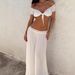 Pure Gentle 2025 Cross-Border European And American Summer Fashion Lace Trim Split Sexy Solid Color Long Dress_ecoleips.com