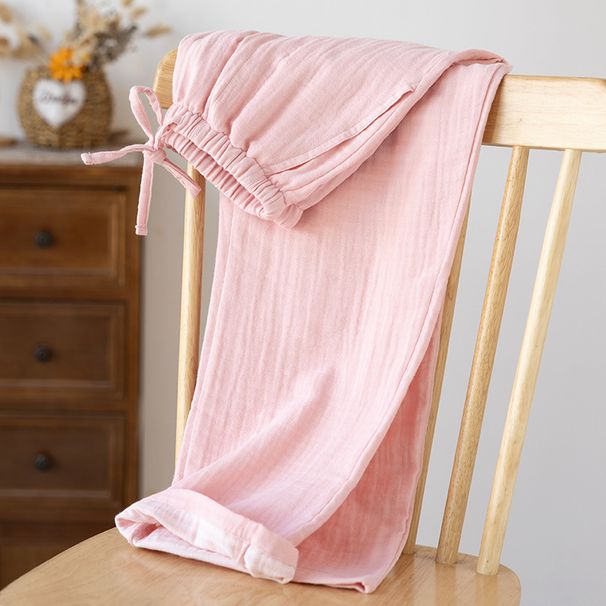 Cotton Double-layer Gauze Pajama Pants For Men's And Women's Loose And Comfortable Long Trousers Spring And Summer_ecoleips.com