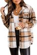 Verve 2025 Flannel Jacket Casual Plaid Button-Down Long Sleeve Woolen Shirt Women's Coat_ecoleips.com