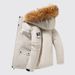 Men's Short Puffer Jacket With Hood & Big Fur Collar - Winter Warm Quilted Coat, Windproof Lightweight, 550 Fill Power Duck Down (Black/White/Red)_ecoleips.com