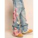 Patchwork Jeans For Women – Trendy Wide-Leg Denim Pants With Relaxed Fit & Unique Design Flattering High Waist_ecoleips.com