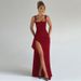 Women's Clothing Evening Dress Long Skirt Summer Fashion Sexy Suspenders Backless High Slit Dress_ecoleips.com