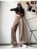 K Sports Pants With High Waist And Hanging Sensation, Floor Length Straight Leg Pants, Women's Casual Narrow Version Wide Leg Pants_ecoleips.com
