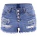 Women's Clothing High Waist Cotton Blue Shorts Washed Slim Light Color Women's Straight Denim Shorts_ecoleips.com