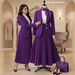 Plus Size Women's Elegant Solid Color Cardigan Jacket And Pleated Straight Long Skirt Set European American Style Loose Fit_ecoleips.com