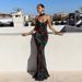 Spring/Summer Sexy Slim-Fitting Dress for Women with Spaghetti Straps Backless Design Deep V-Neck Print European American Style_ecoleips.com