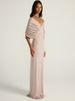Mozision Women Off-shoulder Ruched Sexy Maxi Dress Elegant Deep V Neck Draped Sleeve Bodycon Club Party Long Dresses Female_ecoleips.com