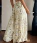 K Fairy Style Floral Pants For Women, High Waist, Loose And Thin Design, Wide Legs, Flowing And Slimming, Versatile Straight Leg Pants_ecoleips.com