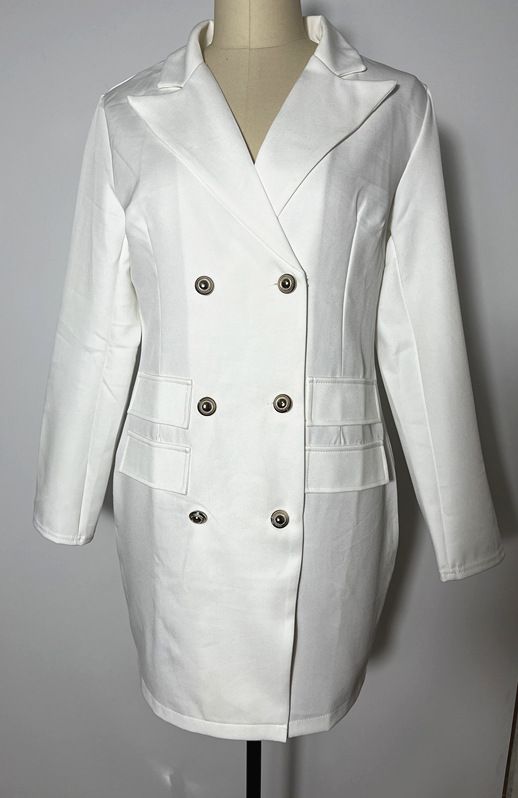 Women's Clothing New Double Breasted V Neck Suit Jacket Dress Women_ecoleips.com