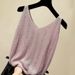 Women's Clothing V Neck Camisole Spring New Style Hot Diamond Loose Suit Inner Top Sleeveless Bottoming Shirt_ecoleips.com