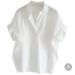 Women's Top Short Sleeve Chic Versatile Loose Batwing Sleeve White Shirt Summer New Arrival_ecoleips.com