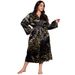 European And American Style Spring Summer Cross-Border Printed Bathrobe For Women Sexy Imitation Silk Nightgown Fashion_ecoleips.com