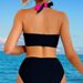 Women's Clothing Bikini Colorblock Halter Neck High Waist Bikini Split Swimsuit 2 Piece Set_ecoleips.com