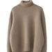 Women's Clothing High Neck Oversized Knit Sweater - Soft Loose Fit Pullover Top For Casual & Office Wear_ecoleips.com