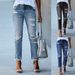 Women's Clothing Straight Tassel Jeans Slim Fit Ripped Trousers Female_ecoleips.com