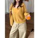 Women's Mohair Long Hair V Neck Top Casual Spring Autumn Cable Knit Two Piece Set Hollow out Cardigan Camisole_ecoleips.com