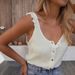 Summer Pure Desire Style Casual Loose Sleeveless Top For Women, Summer Hot Girl Halter Vest Button Top For Women's Wear_ecoleips.com