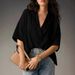 2026 European And American Foreign Trade Women's Summer New Short-sleeved Turn-down Collar Casual Loose Top Solid_ecoleips.com
