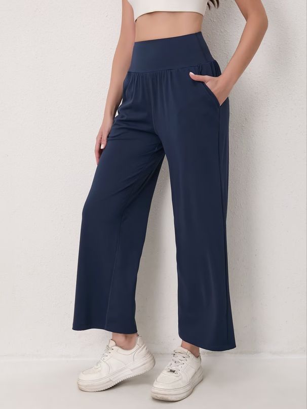 Women's Clothing High-Waisted Loose Yoga Pants Super Elastic Casual Straight Leg Wide Leg Sportswear_ecoleips.com
