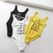 American Retro Letter Print Camisole For Women, Summer Sexy Slim-fit Short White One-piece Top_ecoleips.com