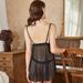 Aria Basics Aria Basics New European And American Style French Sexy Suspender Lace Triangle Cup Mesh Seductive See-through Erotic Nightdress_ecoleips.com