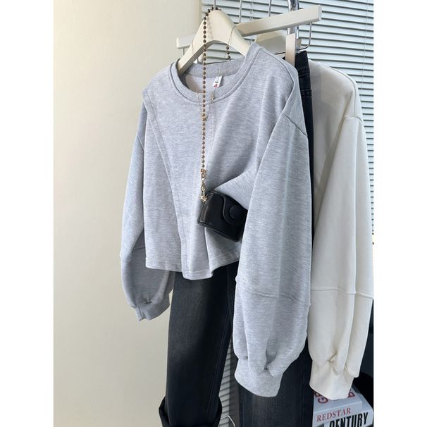 Women's Thin Crew-neck Pullover Sweatshirt Without A Hood, Suitable Spring And Autumn, Korean Style, Versatile,_ecoleips.com
