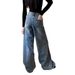 American Retro Wide-leg J, New Autumn Winter High-waisted Trendy Slimming And Height-enhancing Drapey Floor-length_ecoleips.com
